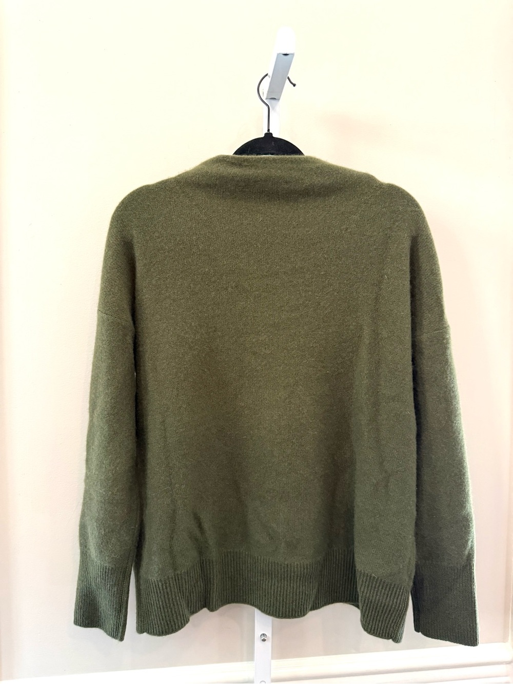 Vince Funnel Neck Sweater Olive Green Knit Relaxed Fit Long Sleeve S - Picture 5 of 11